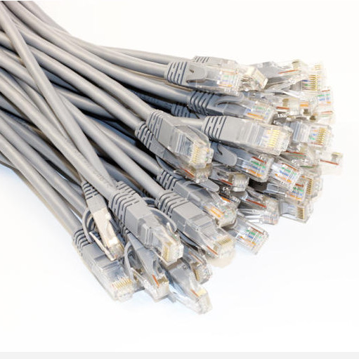 Bare Copper Ethernet Patch Cable UTP Cat5E 5 Foot Grey Rj45 Lan Cable