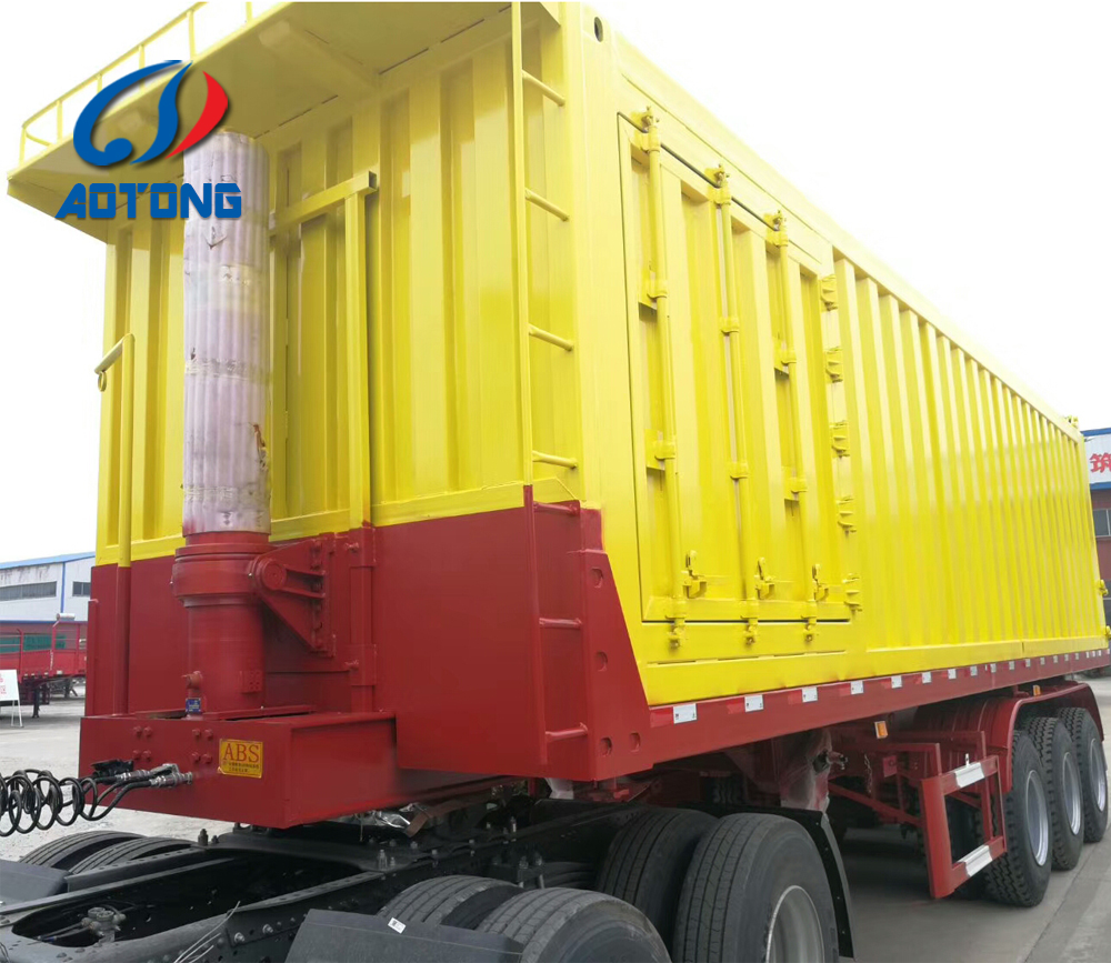Semi-Trailer Side Dump Truck with Tri Axle Hydraulic Cylinder Axle/Size Optional