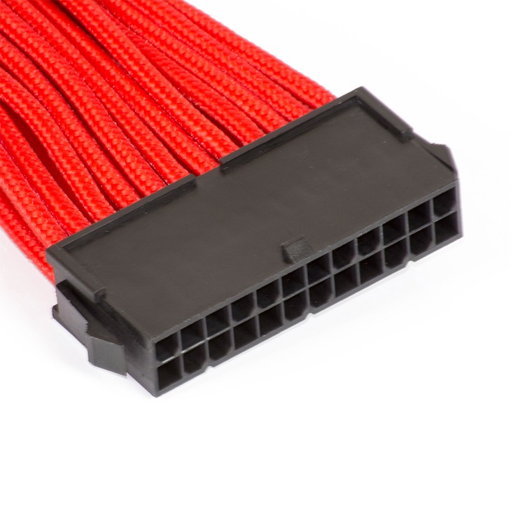 24Pin ATX Male to Female Motherboard Power Extension Cable Red 18AWG