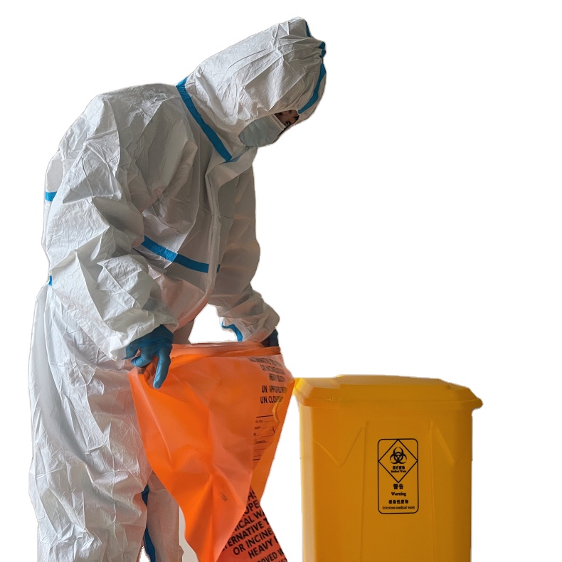 HDPE Small 5-30 Liter Portable Flat Mouth Medical Waste Bag for Household Products