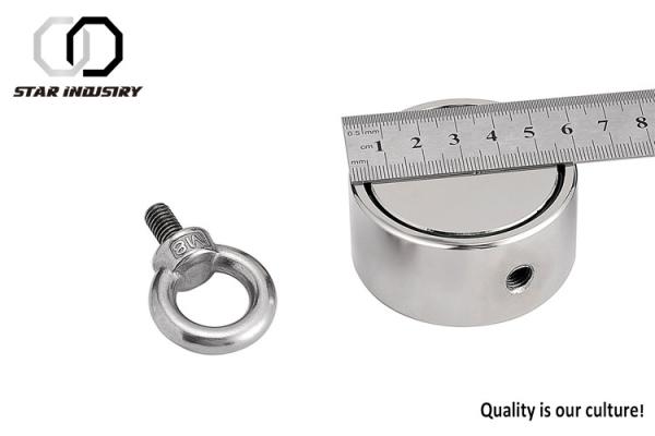 Round Neodymium Fishing Magnets , Super strong fish Magnet Assembly with 500lb