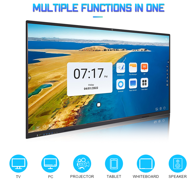 Custom Lcd 4k UHD I3 I5 I7 All in One Smart Digital Interactive White Board