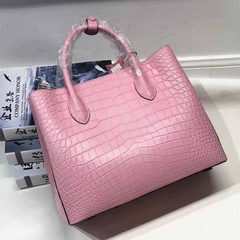 Authentic Real Crocodile Belly Skin Lady Large Purse Genuine Alligator Leather Female Handbag Women Single Shoulder Bag