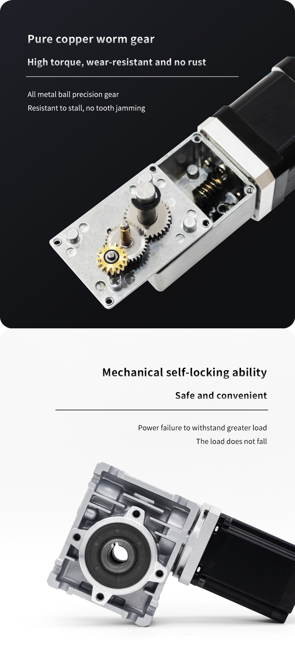 High Precision 1.2A Nema 17 Stepper Motor With 450mN.m Holding Torque and Worm Gearbox