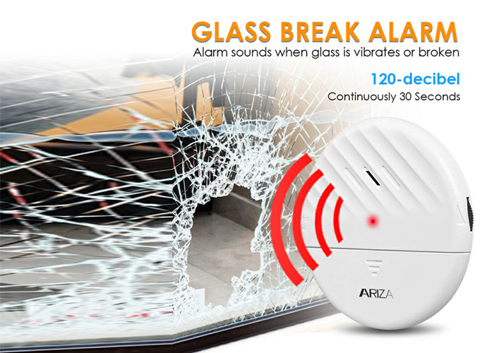 Ariza Wireless Vibration Security Alarm Simple Peel For Window