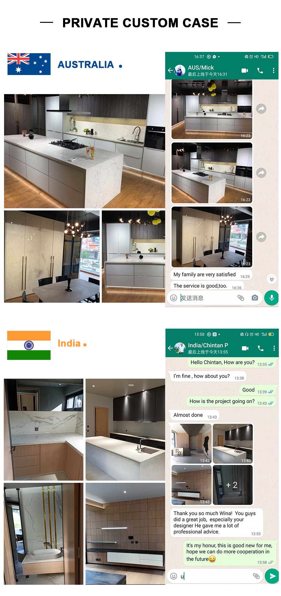 Customized Color LED Cabinet Italian Style Home Kitchen Cabinet with Classical Design