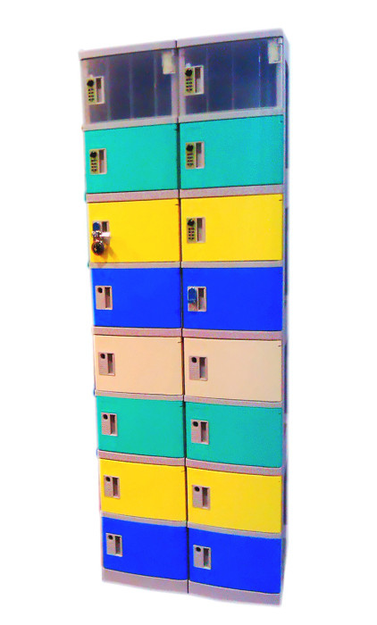 Blue Keyless ABS Plastic Locker 10 Tier Small Employee Lockers For Shoe Storage