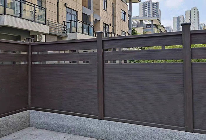 Dark Gray Wood Plastic Composite Panel Outside Courtyard Pergola Board Partition 170x24mm
