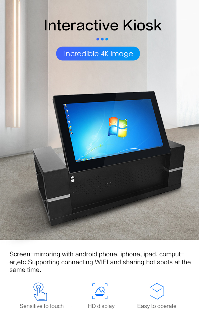 Hottest 43" Indoor Interactive Smart Touch Screen Coffee Table for Restaurant Lifting Touch Table