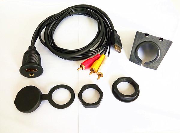 Waterproof Car Dash board Insulations Flush Mount Hdmi and 3RCA Extension Car