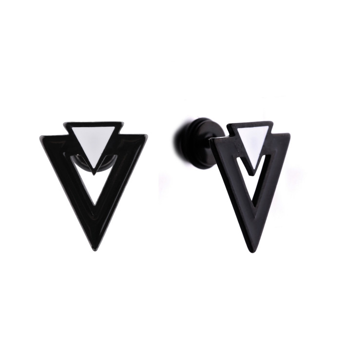 New arrival fashion double triangular design korea stud earrings
