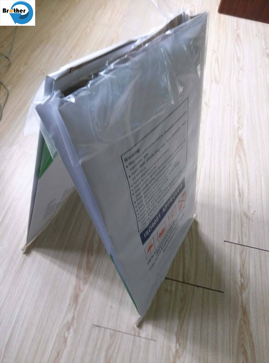 25kg 50kg Logo Print 2 Ply Kraft Paper Laminated PP Woven Valve Cement Bag
