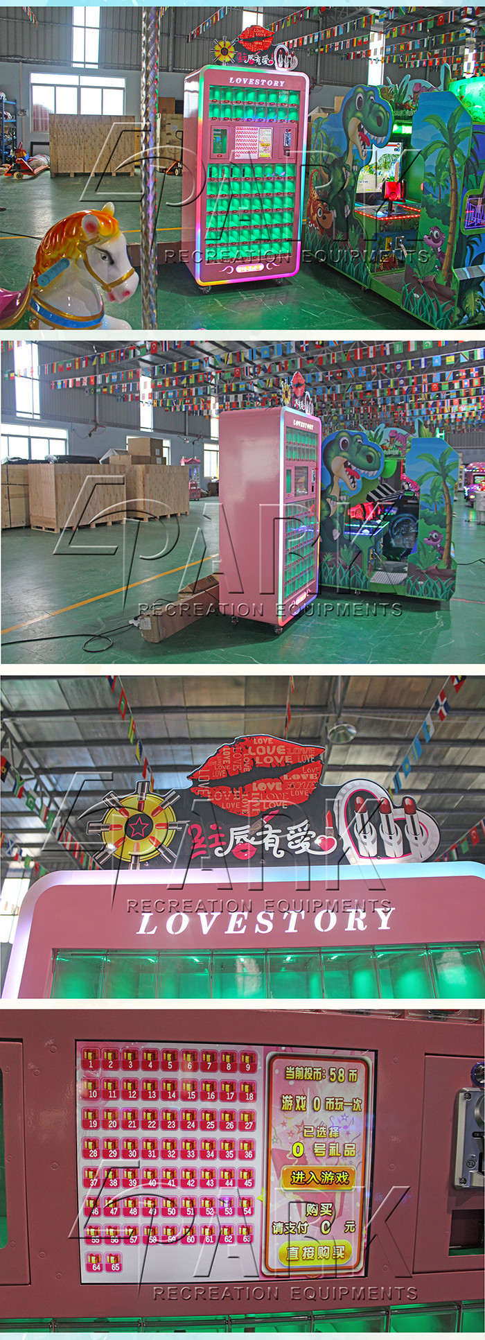 2 Players Lipstick Crane Game Machine , Game Vending Machine