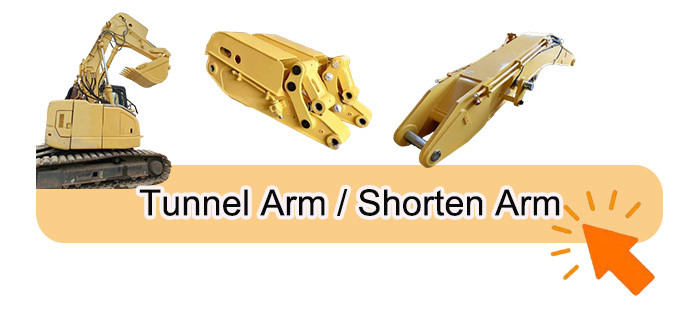 Excavator Telescopic Arm With Clamshell Bucket For Digging Foundation