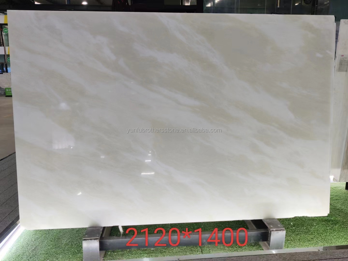 Hotel Modern Royal White Onyx Honed Marble Sheet Cut-to-Size Wall Panel and Dining Table Set
