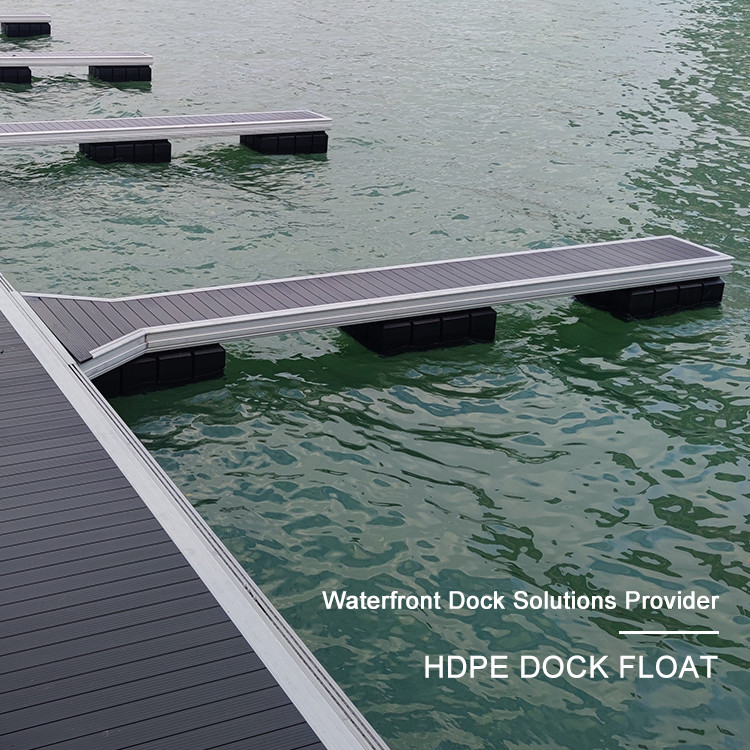 Square Modular Floating Pontoon Black Color LLDPE And EPS Foam Plastic Pontoon Dock