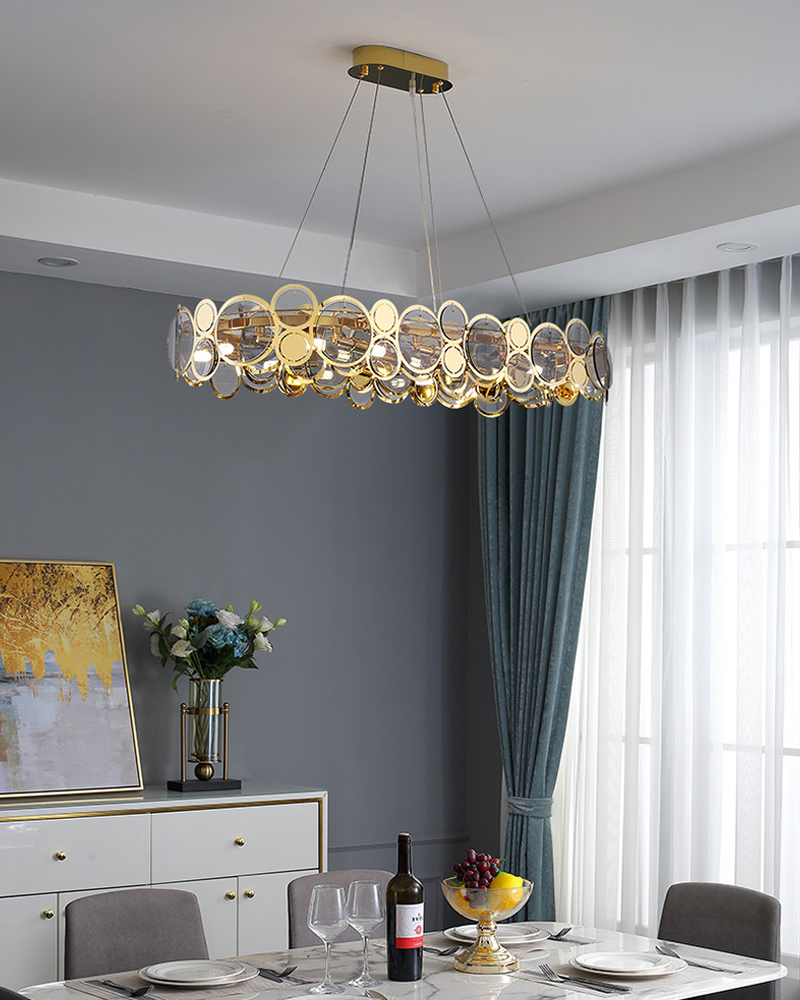 Modern chandelier lighting smoke gray glass round luxury crystal ceiling chandelier lighting(WH-CY-213)