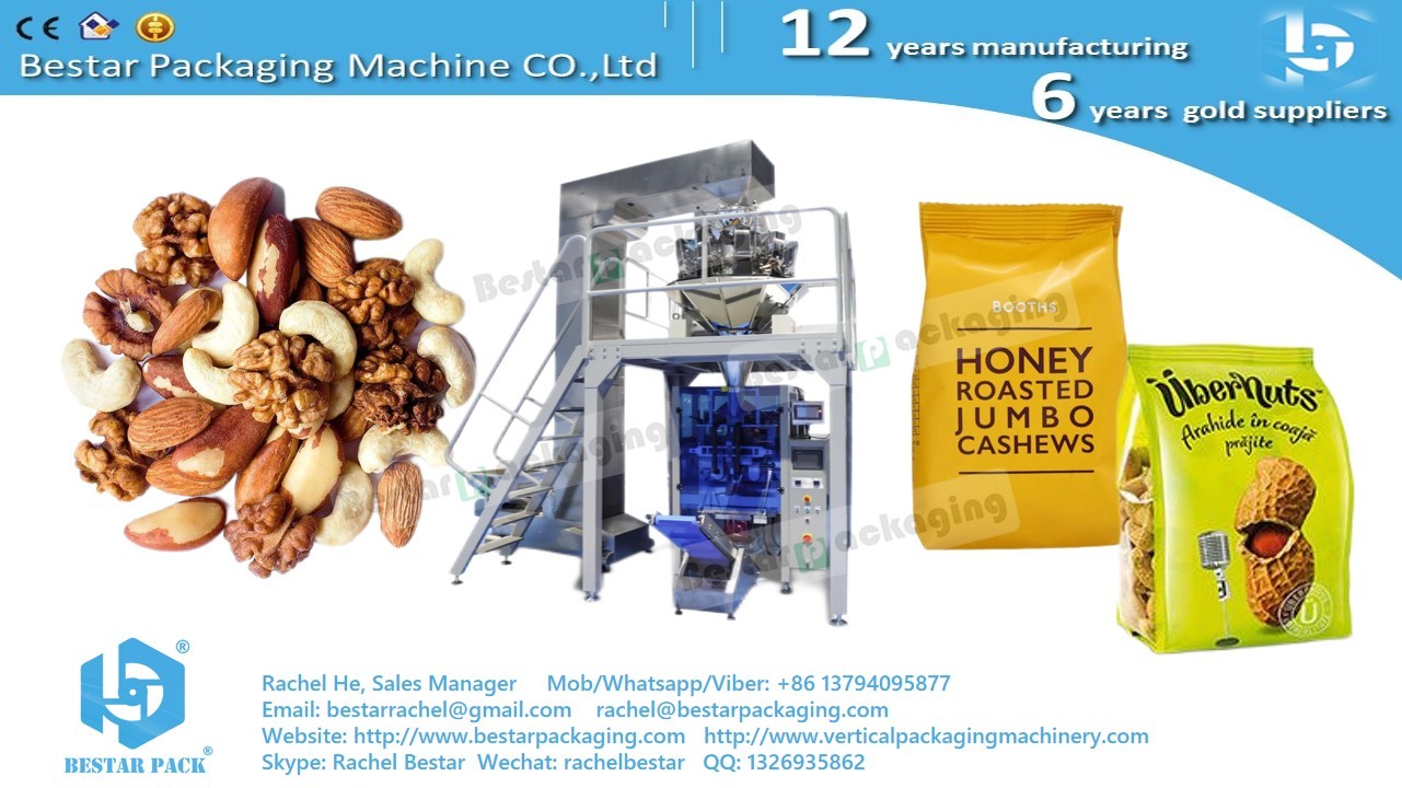 How to pack nuts dry fruit Bestar weighing packaging machine BSTV-450AZ