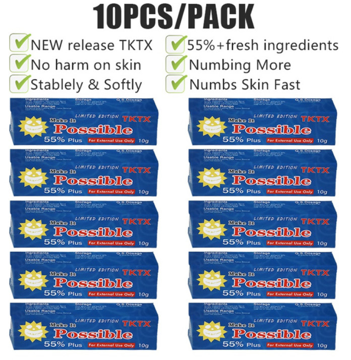 Possible TKTX Tattoo Numbing Cream Anesthetic Painless For Microneedling
