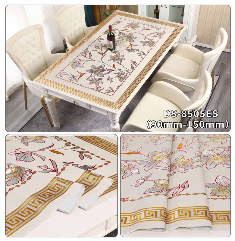 Square Waterproof PVC Polyester Table Cover Roll for Customized Restaurant Tables