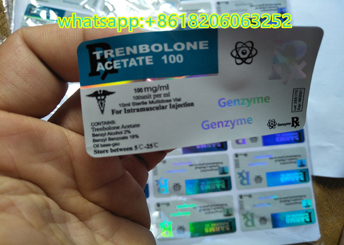 Laser Material Removal 10ml Vial Labels Small Size Blue Design Hologram Shiny Effect