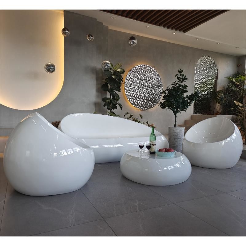 Customizable Logo Fiberglass Outdoor Furniture Sets Table Chair Sets