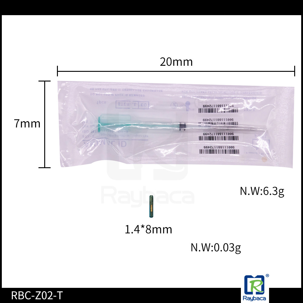 EM4305 Microchip Syringe Anti Sliding Identified Tag 1.4 X 8mm For Asain Arowana Wild Deer