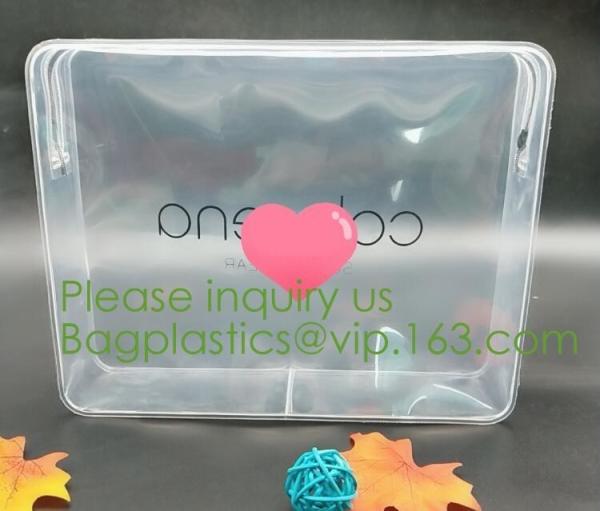 nylon zipper pvc bag Promotional Customize Logo print Transparent PVC plastic