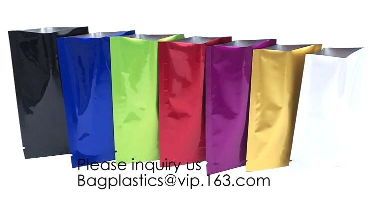 Matte Metallic Color with Frosted Window Display Stand-Up Zip lockk Bags,Aluminum Foil Back - Resealable Zip lockk and Heat