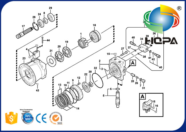 VOE14550656 14550656 Travel Motor Seal Kit for Volvo EC200B EC210B EC210C 
