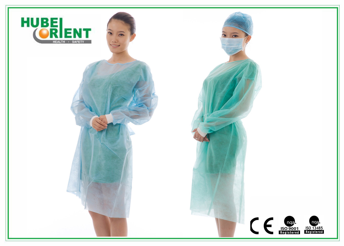 Soft Disposable Medical Use Non-Woven Isolation Gowns With Knitted Cuffs For Medical Environment
