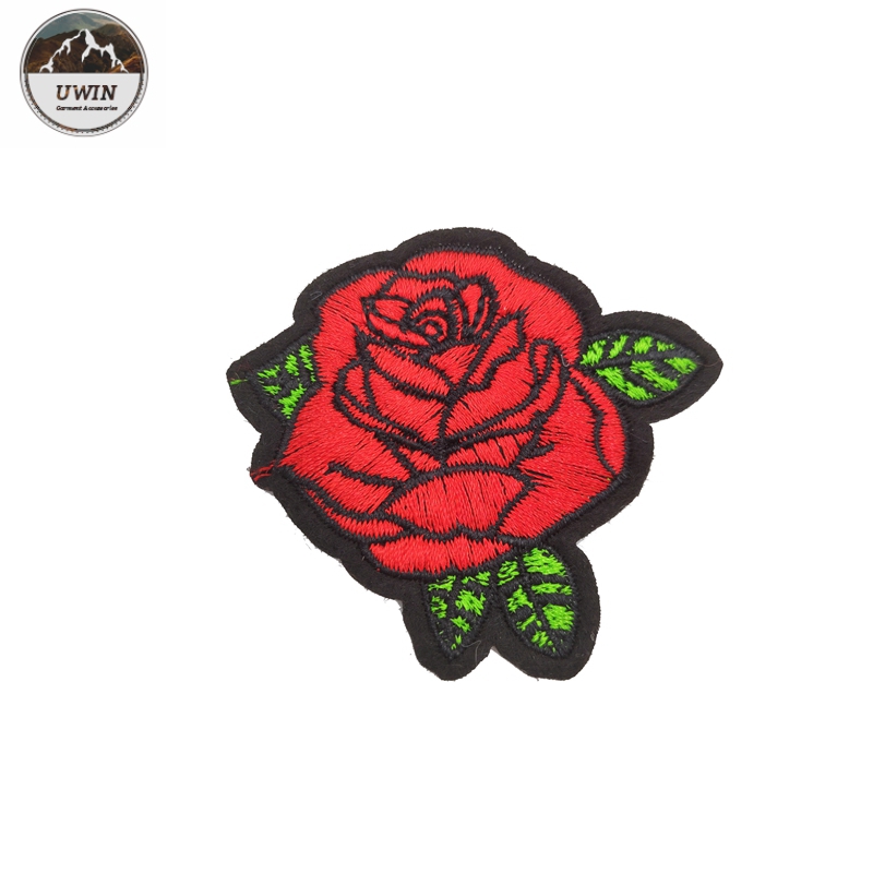 Handmade Flower Embroidery Patches , Custom Color Self Adhesive Patches