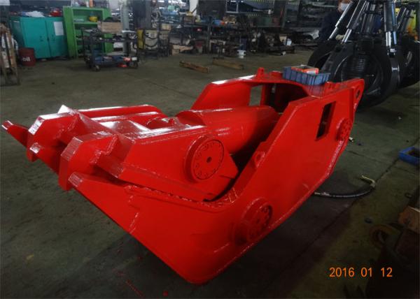 1960KN Mini Excavator Attachments , Excavator Crusher Attachment Red Color High