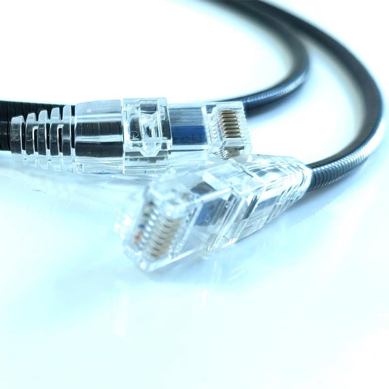 Exactcables Steel Armored Crossed Cat5e Network Cable 2m Lan Cable Slim STP LSZH Gray