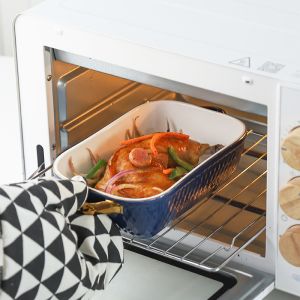 Salad Lasagna Rectangular Ceramic Baking Dish With Handle Multifunctional