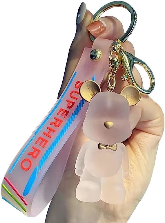 Cartoon Bear Keychain Cute Crystal Keychain Suitable for Car Keys Bag Ornaments Decoration Gifts Suitable for Women