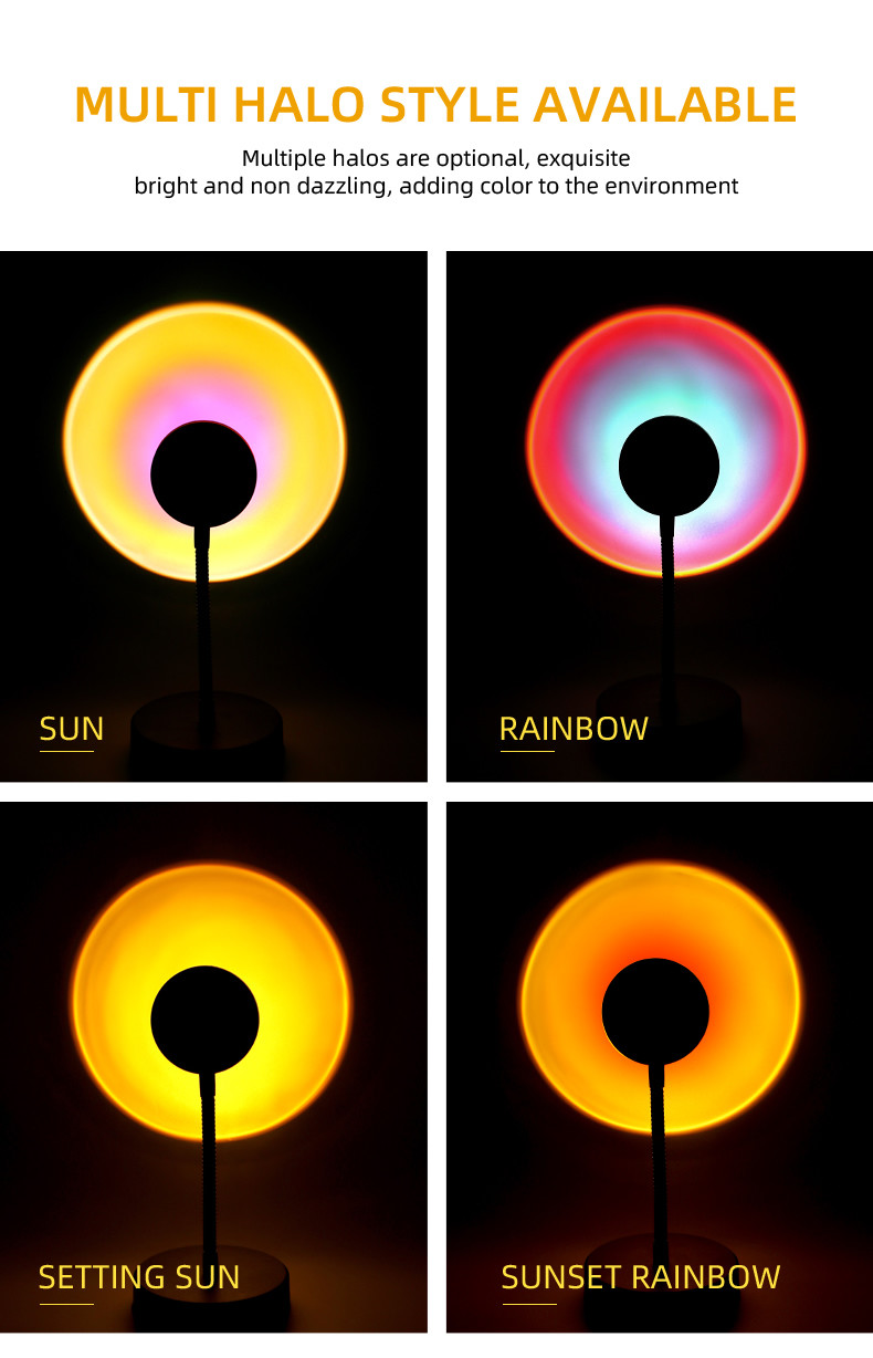 Indoor Sunset Projection LED Light Atmosphere USB Energy Saving
