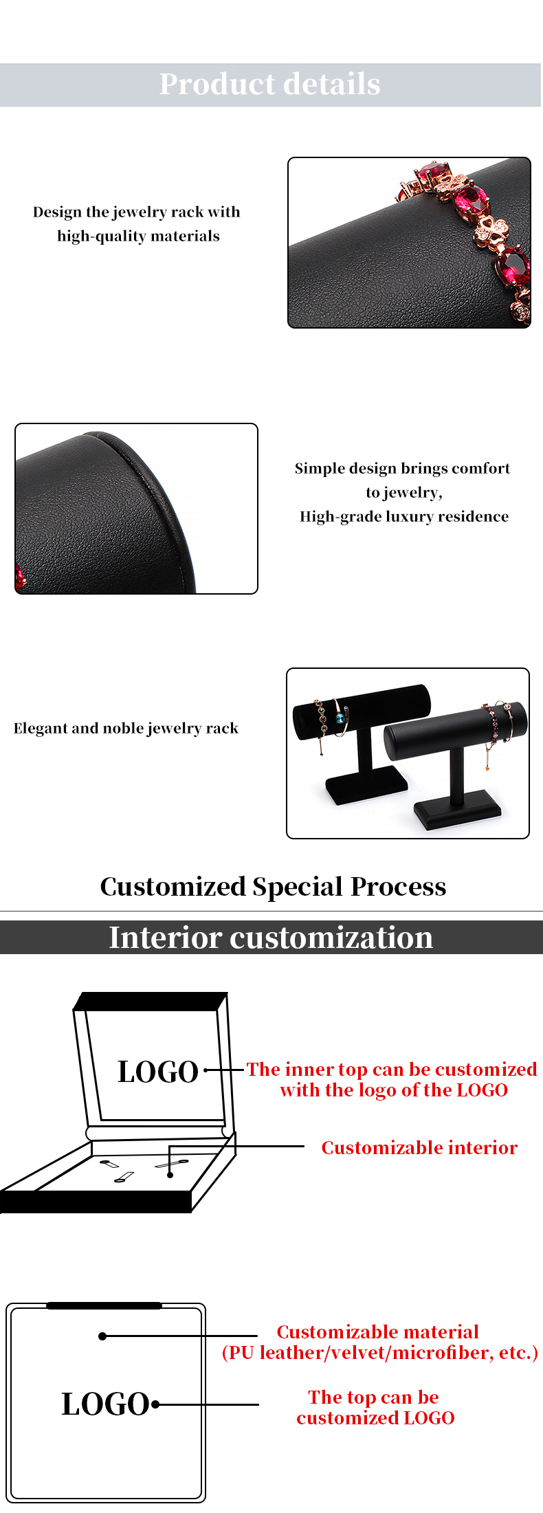 T Shaped Plastic Cylinder Jewelry Display Stand For Bracelet Pendant Watch Show