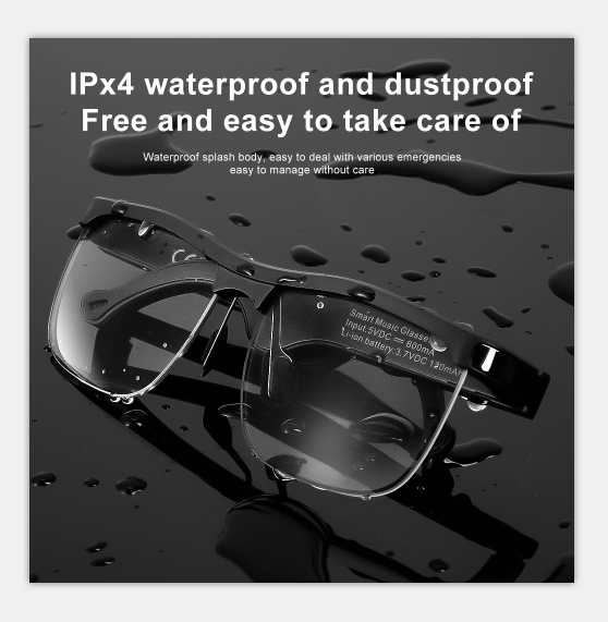 Smart Music Glasses AR Glass Wireless Bass with Microphone Glasses for Listening to Music and Making Phone Calls 50" - 80" FCC