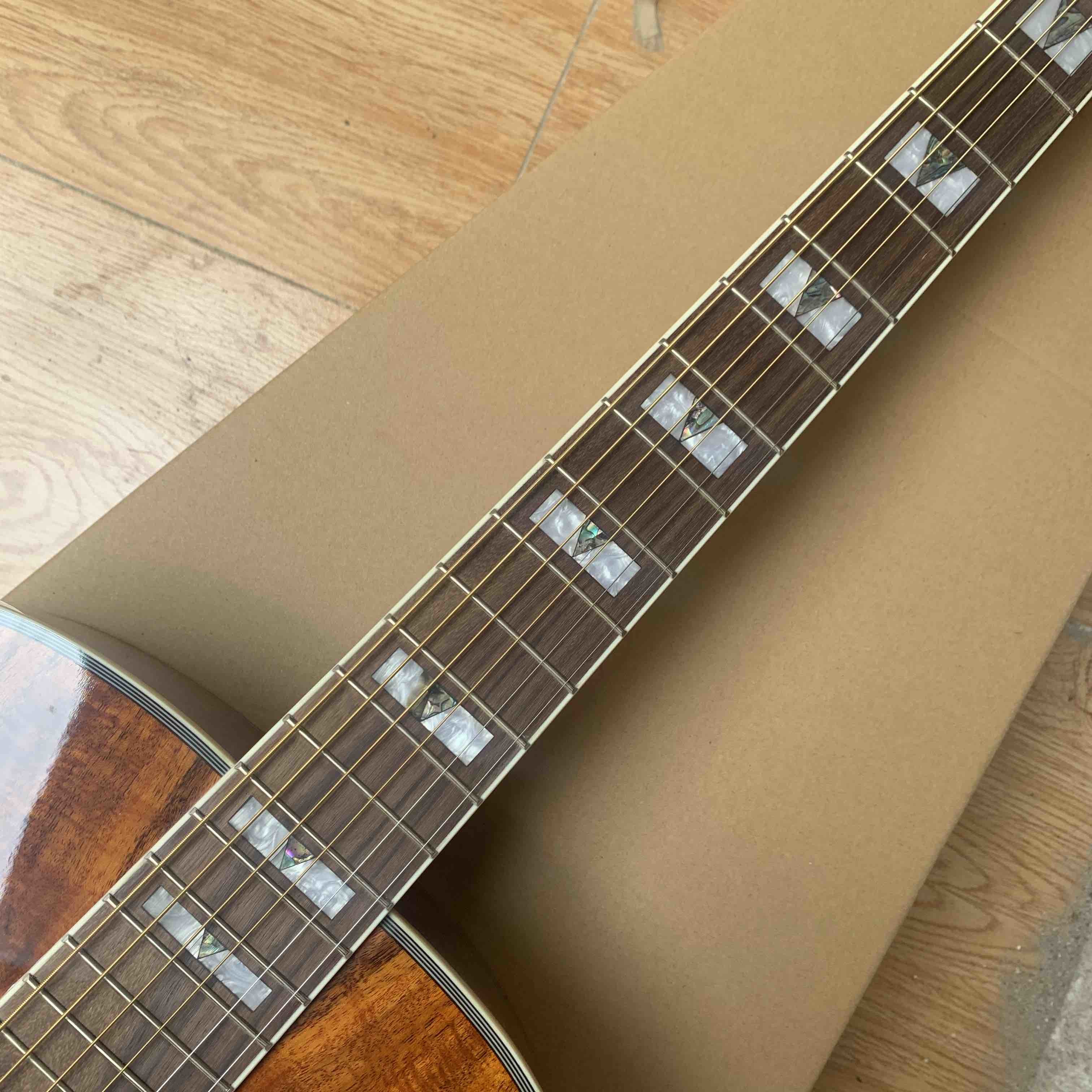 Custom Guilds 43 Inches Jumbo KOA Wood F50 Vintage Acoustic Guitar Gloss Finished Guild Electric Guitar
