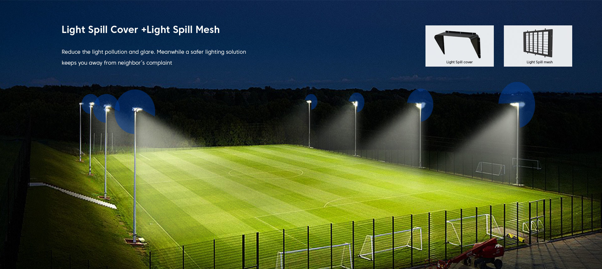 Vertical Outdoor Glare Free LED Flood Light Horizontal Asymmetric Minimum Spill