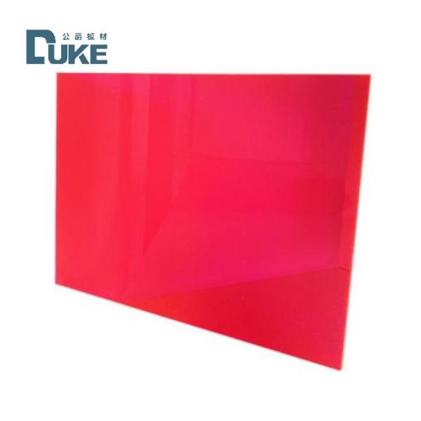 UV Resistance Fluorescent Transparent Red / Pink Cast Acrylic Perspex Sheet For