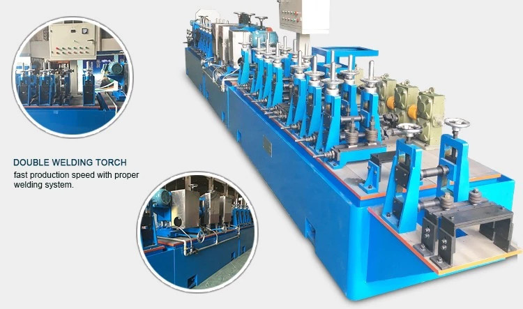 Straight Seam ERW Tube Welding Line , DB16mm Round Or Rectangular Pipe Milling Machine