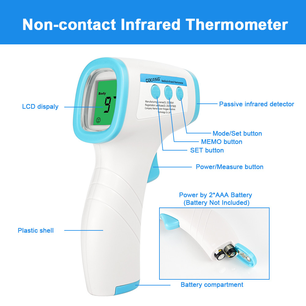 Handheld Non Contact Temperature Gun Infrared Thermometer Infrared Forehead LCD Baby Bath Thermometer