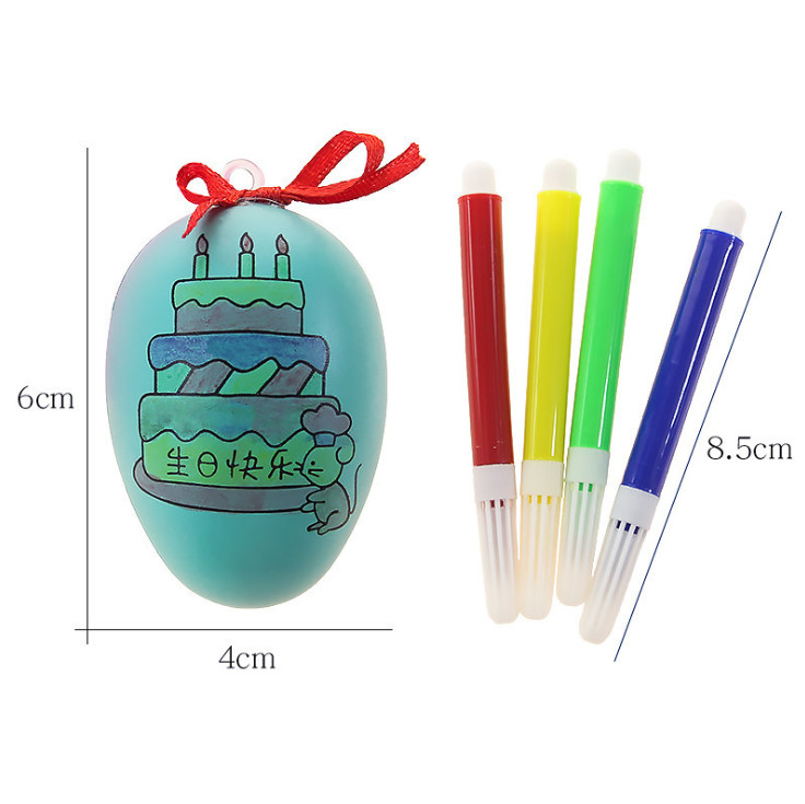 Assorted colors Plastic Easter eggs with Acrylic paint and brush for KIDS DIY painting Wooden and Plastic Easter Eggs