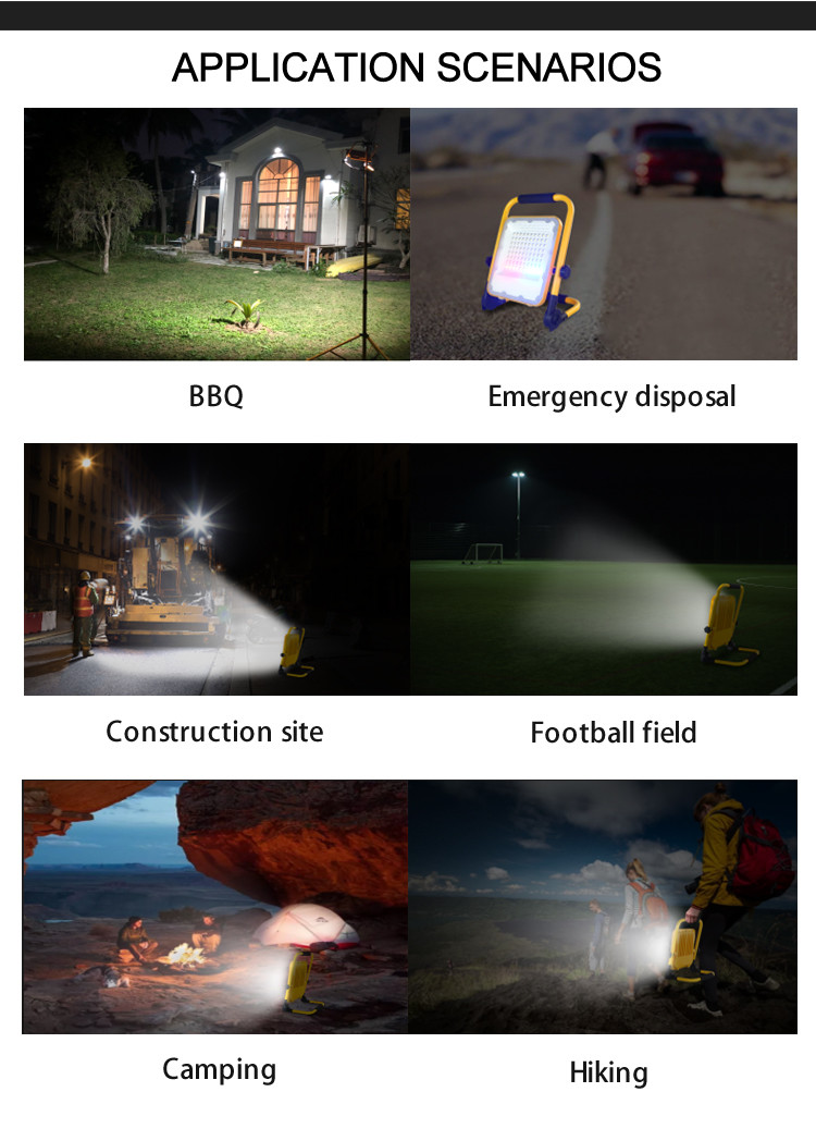IP65 Outdoor Cordless Flood Light Portable Charged By USB