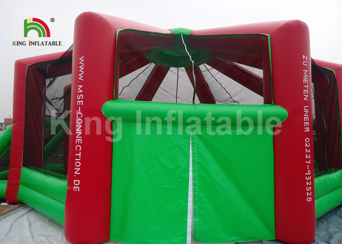 Customized Rent Red Indoor Inflatable Football Arena For Adults Anti - Crack / Anti - Skid