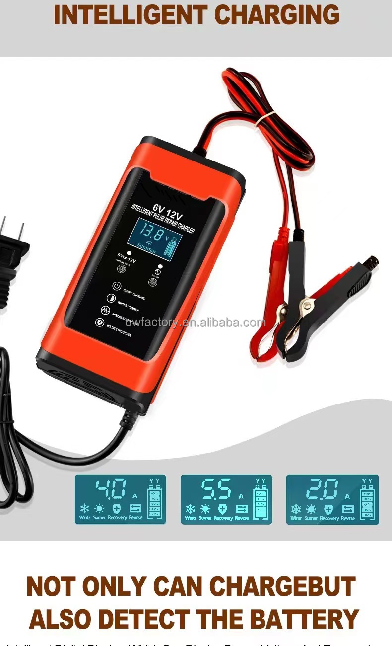 6V 12V Smart Battery Maintainer Battery Chargers for Cars Motorcycles ATVs Lawn Mower and More Long-lasting Battery Life