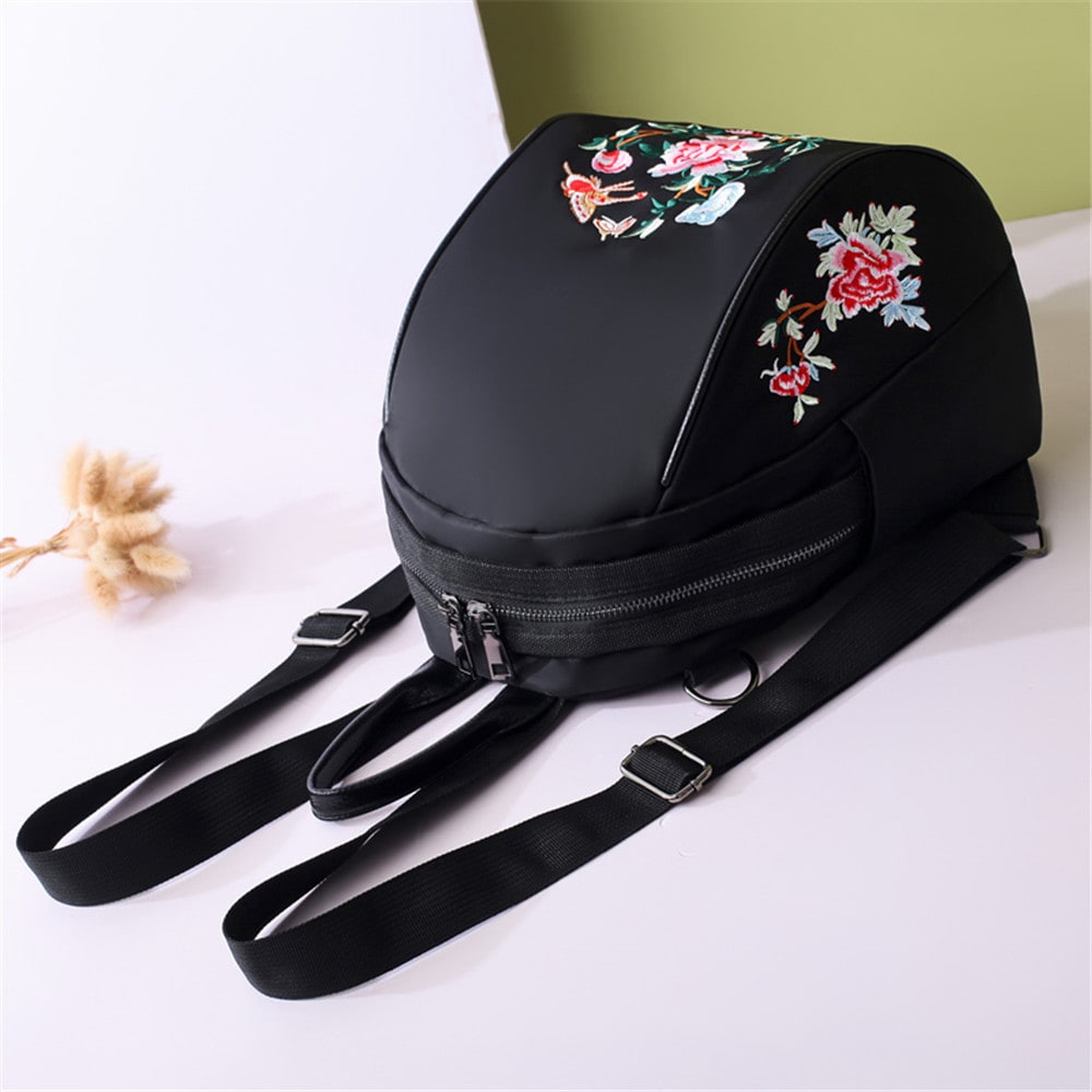 Nylon Embroidery Double Shoulder Bag Female Korean Version of The New Fashion Oxford Cloth Tourism