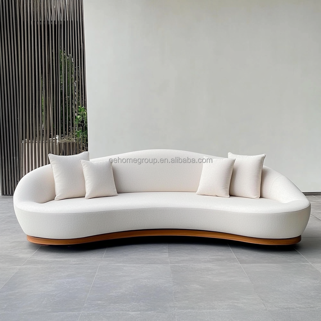 Italian Velvet Sofa Fabric Leisure Curved Couch Set Modern Unique Living Room Sofa For Modern Lounge